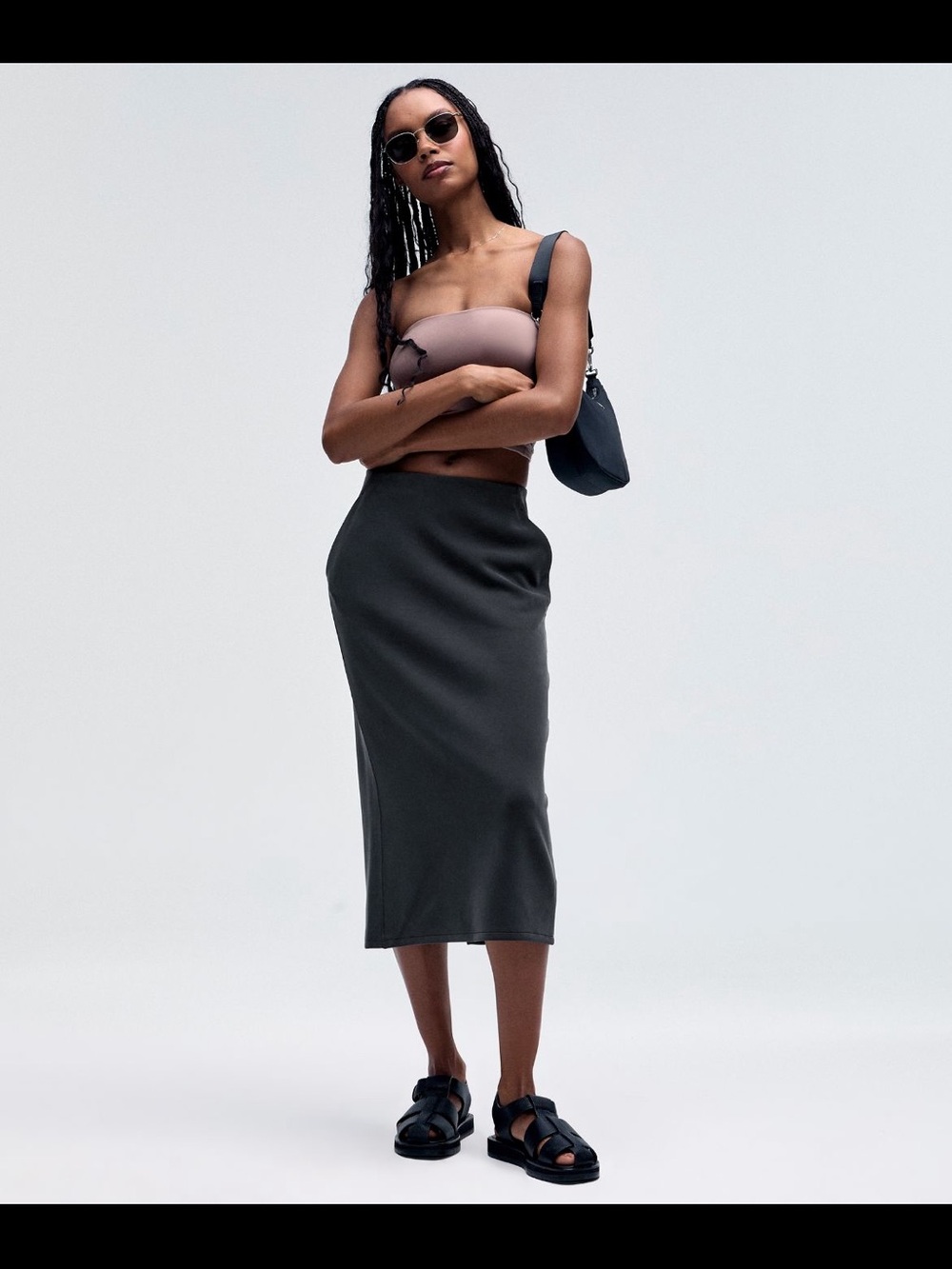 lululemon athletica grey Midi Pencil Skirt with Sleek Fit